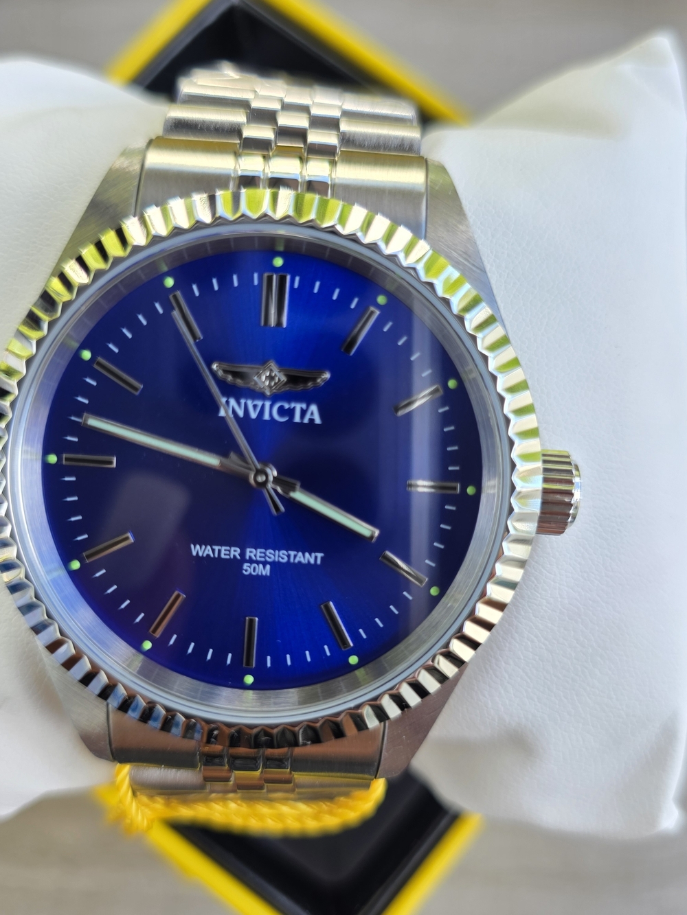 218.  Invicta Specialty Watch 43mm Silver With Royal Blue Face